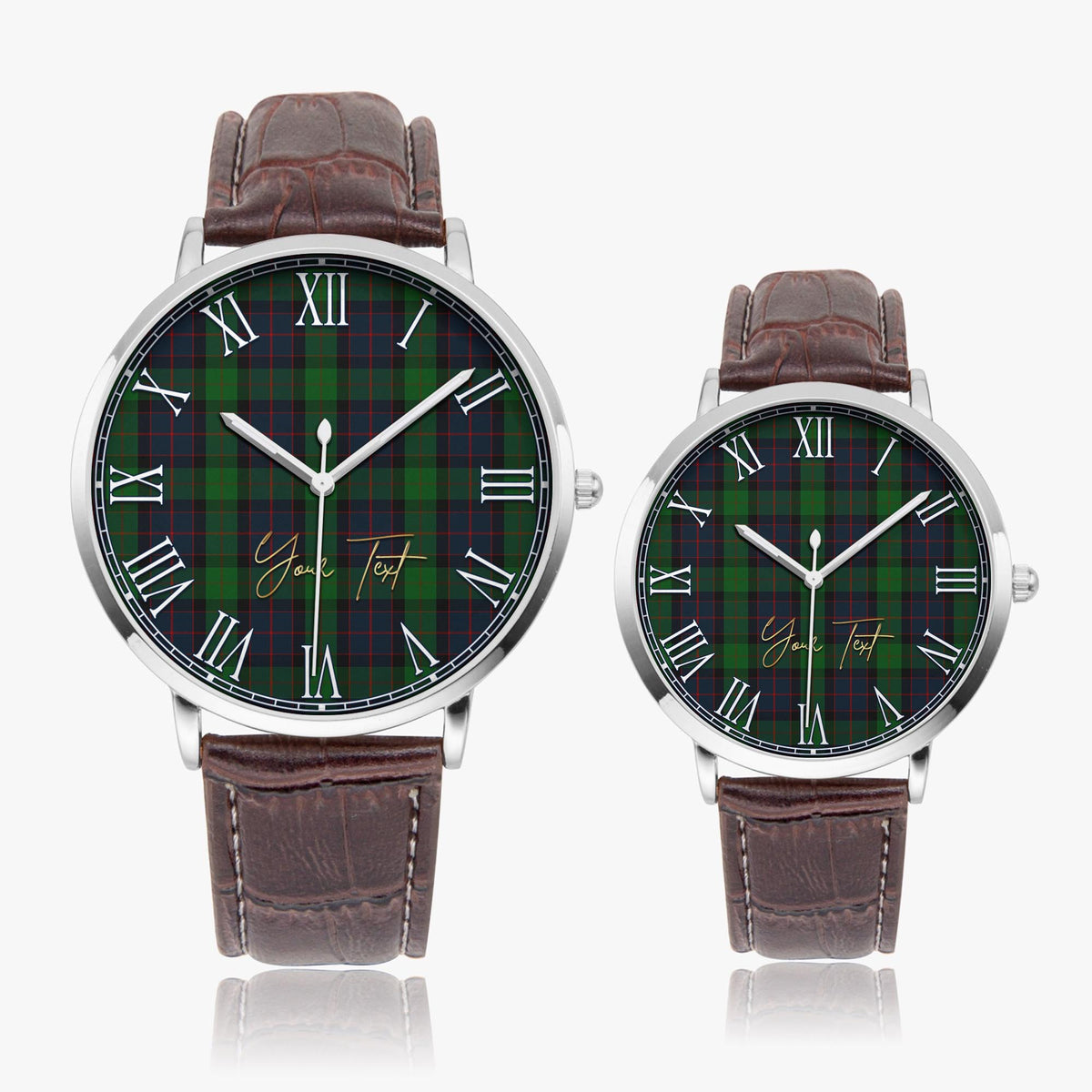 MacWilliam (McWilliam) Tartan Personalized Your Text Leather Trap Quartz Watch - Tartan Vibes Clothing