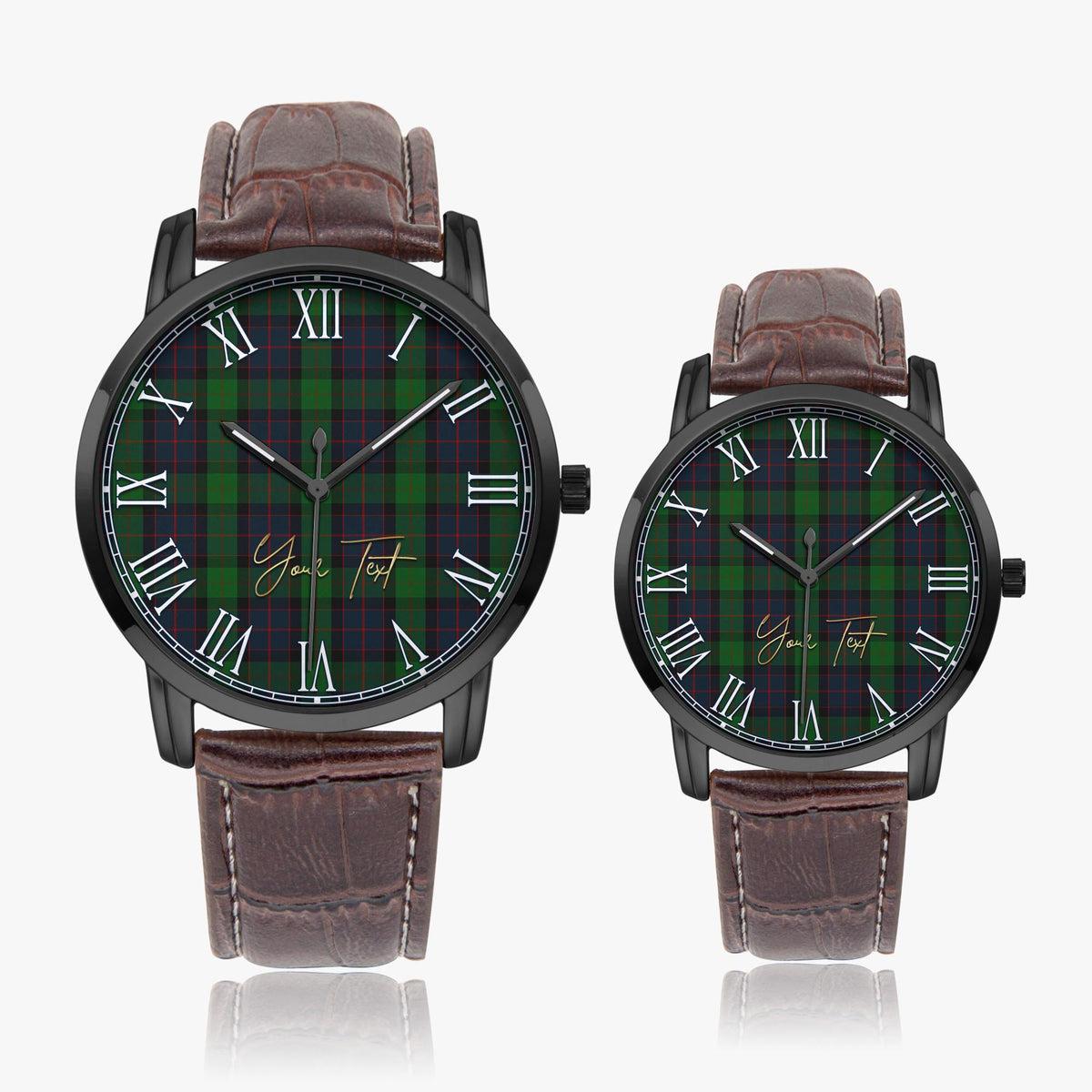 MacWilliam (McWilliam) Tartan Personalized Your Text Leather Trap Quartz Watch - Tartan Vibes Clothing