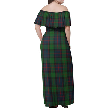 MacWilliam (McWilliam) Tartan Off Shoulder Long Dress - Tartan Vibes Clothing