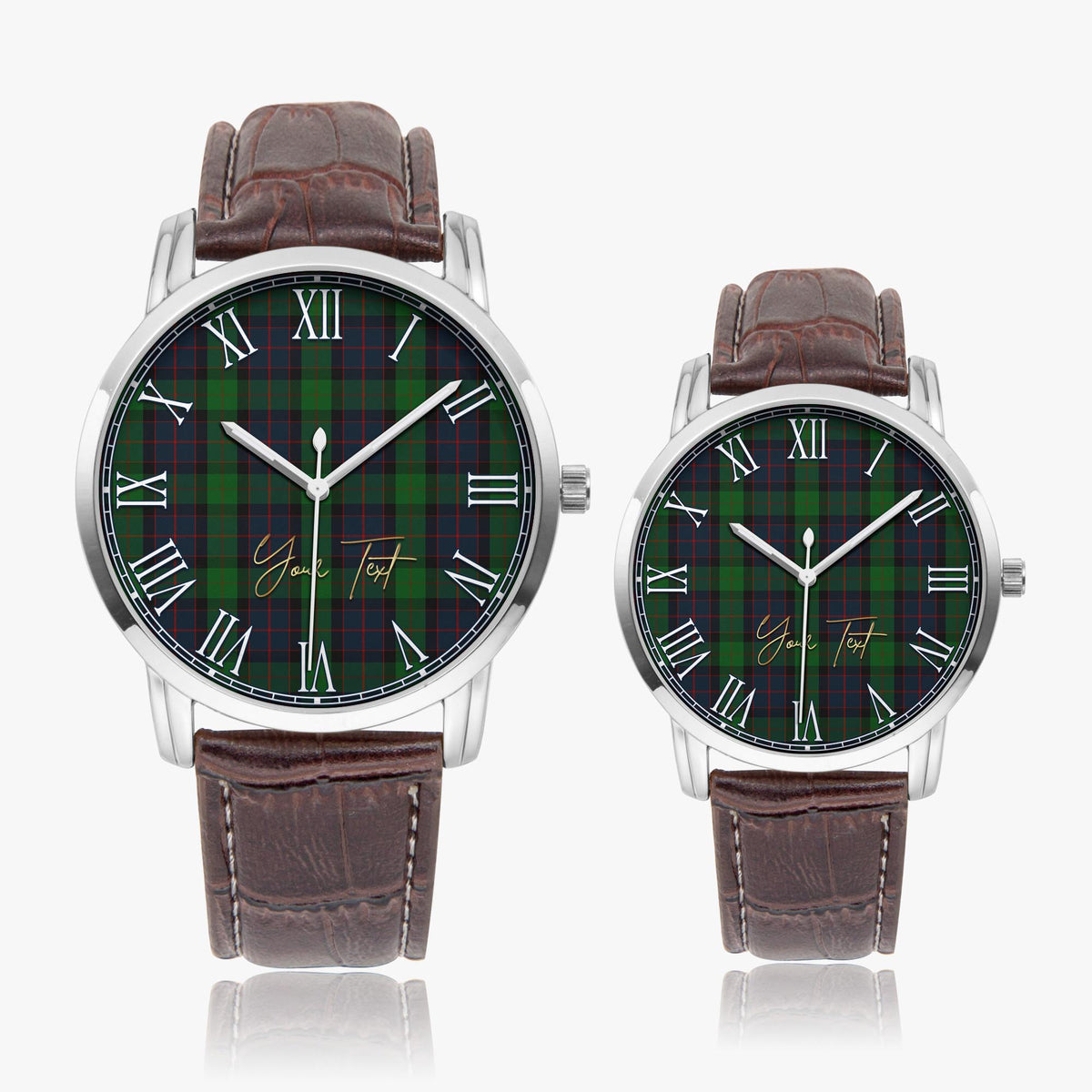 MacWilliam (McWilliam) Tartan Personalized Your Text Leather Trap Quartz Watch - Tartan Vibes Clothing