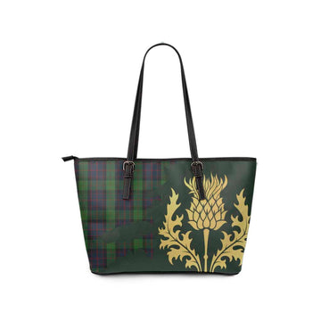 MacWilliam (McWilliam) Tartan Leather Tote Bag Gold Thistle Style - Tartan Vibes Clothing