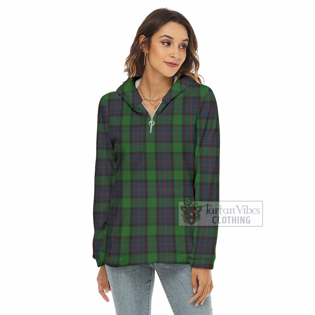 MacWilliam (McWilliam) Tartan Women's Borg Fleece Hoodie with Half Zip - Tartan Vibes Clothing