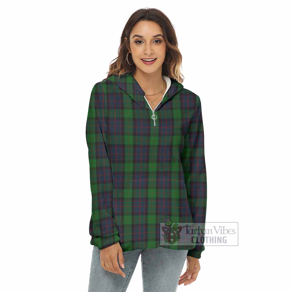MacWilliam (McWilliam) Tartan Women's Borg Fleece Hoodie with Half Zip - Tartan Vibes Clothing