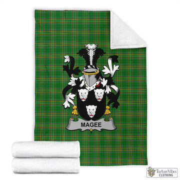 Magee Irish Clan Tartan Blanket with Coat of Arms