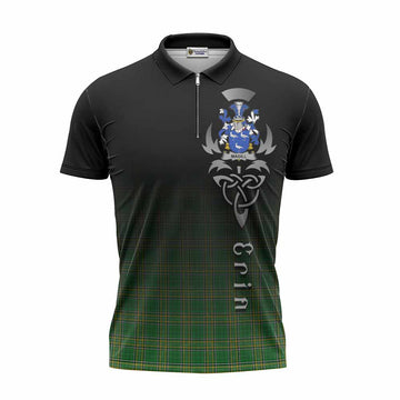 Magill Irish Clan Zipper Polo Shirt with Coat of Arms Erin Go Bragh Celtic Inspired Unisex - Tartan Vibes Clothing