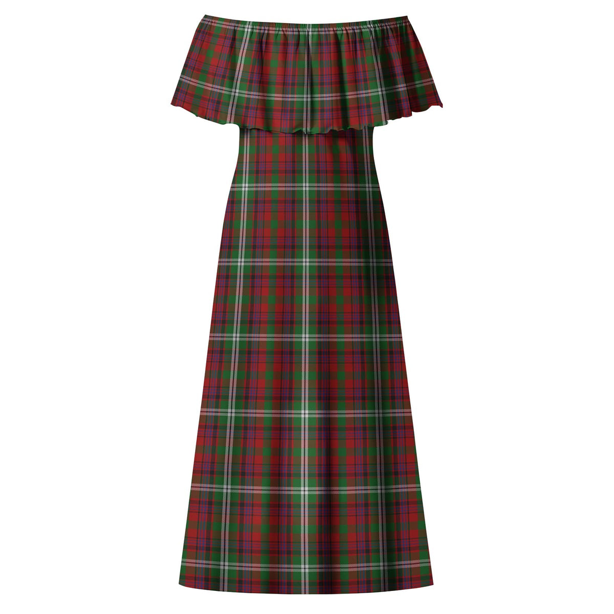 McGuire Tartan Off Shoulder Long Dress - Tartan Vibes Clothing