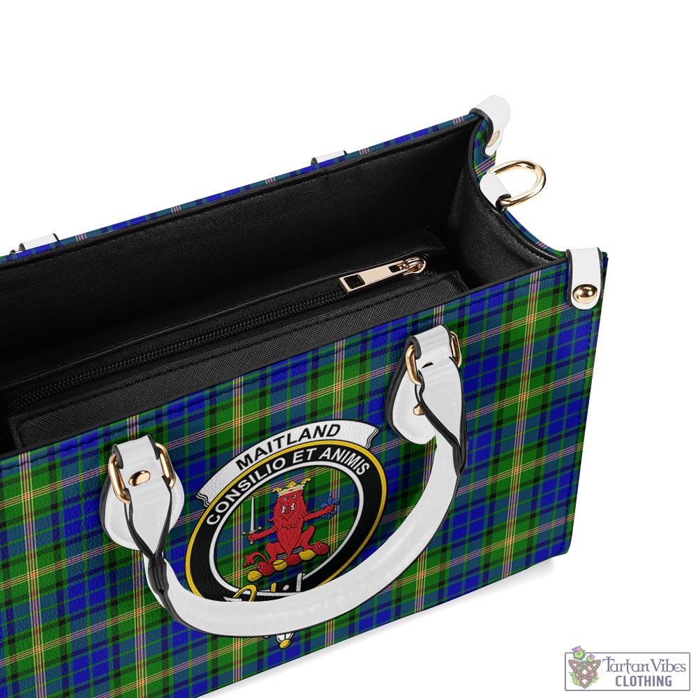 Tartan Vibes Clothing Maitland Tartan Luxury Leather Handbags with Family Crest