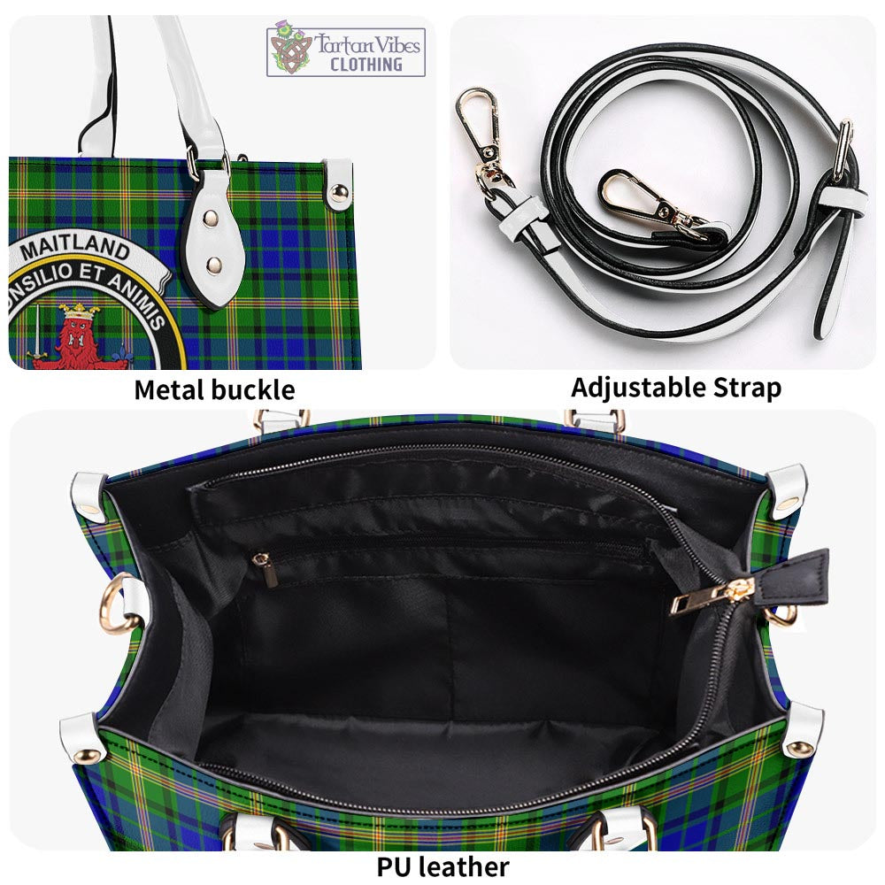 Tartan Vibes Clothing Maitland Tartan Luxury Leather Handbags with Family Crest