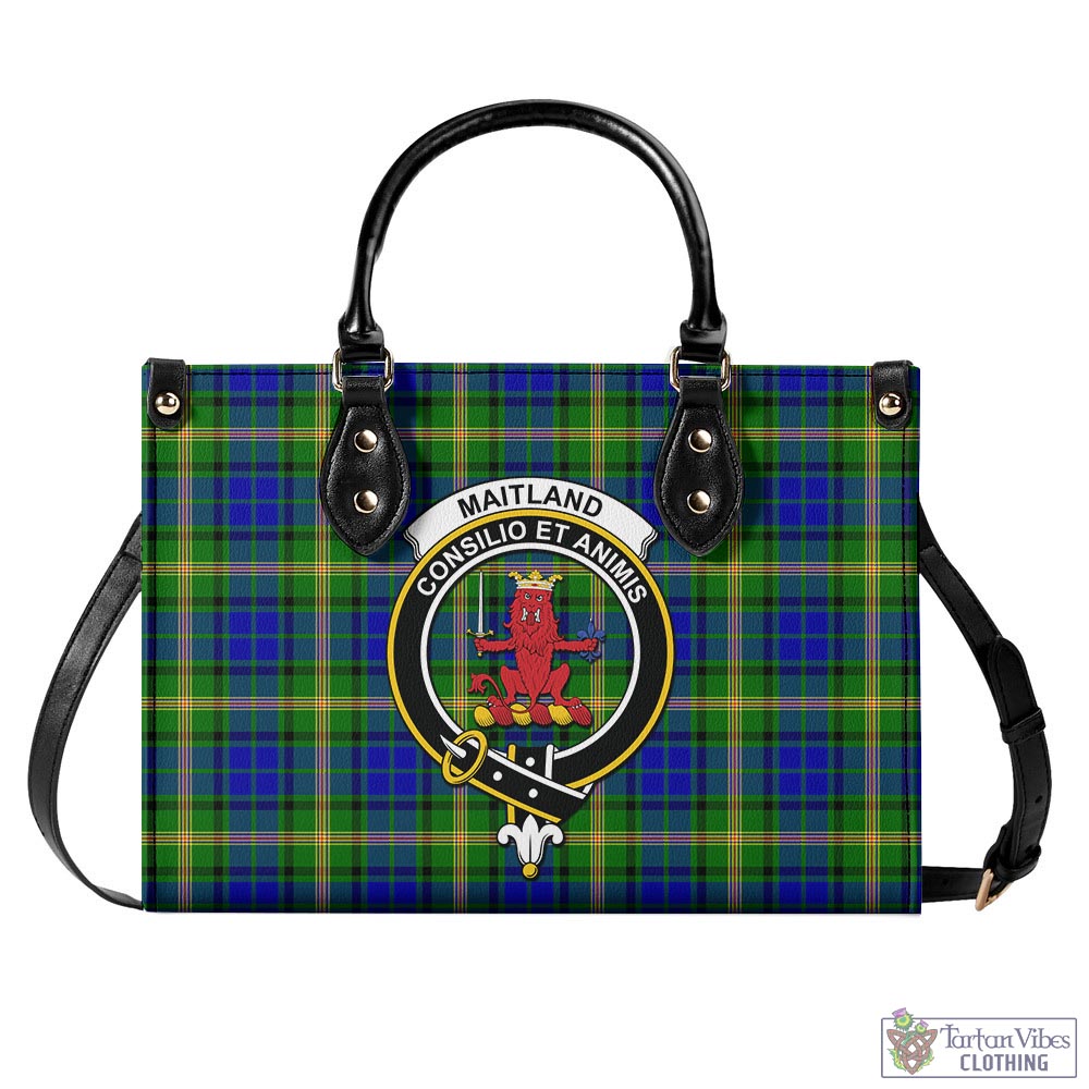 Tartan Vibes Clothing Maitland Tartan Luxury Leather Handbags with Family Crest