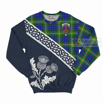 Maitland Tartan Sweatshirt Featuring Thistle and Scotland Map