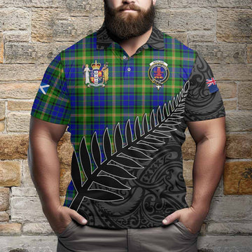 Maitland Crest Tartan Polo Shirt with New Zealand Silver Fern Half Style