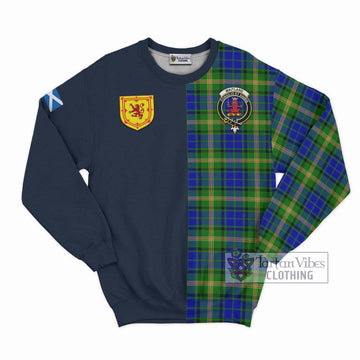 Maitland Tartan Sweatshirt Alba with Scottish Lion Royal Arm Half Style