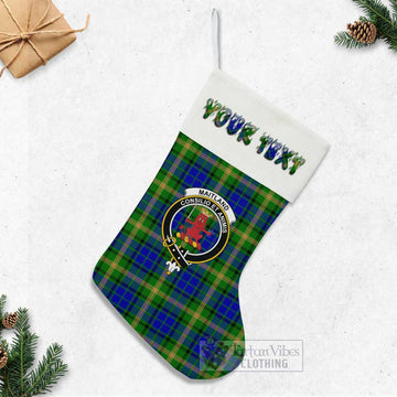 Maitland Tartan Family Crest Christmas Stocking with Personalized Text