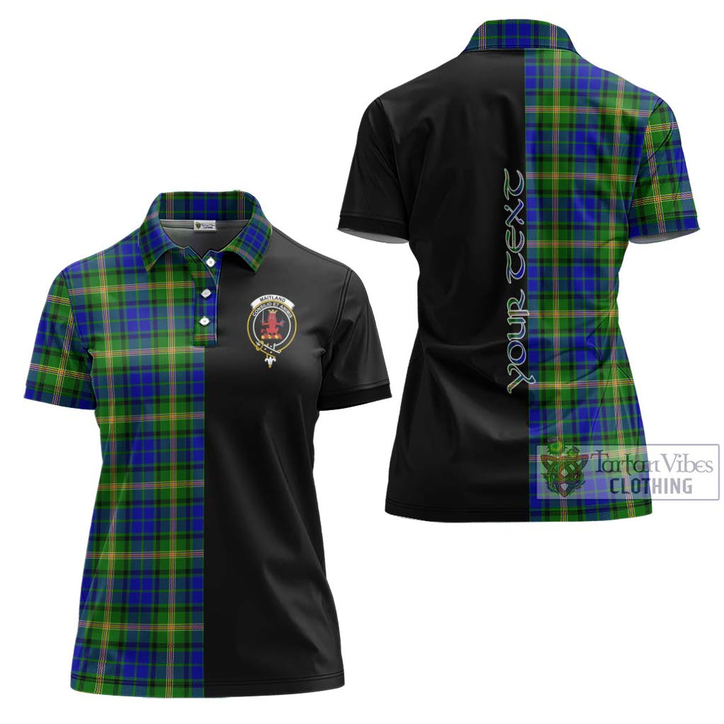 Maitland Tartan Women's Polo Shirt with Family Crest and Half Of Me Style Women - Tartanvibesclothing Shop