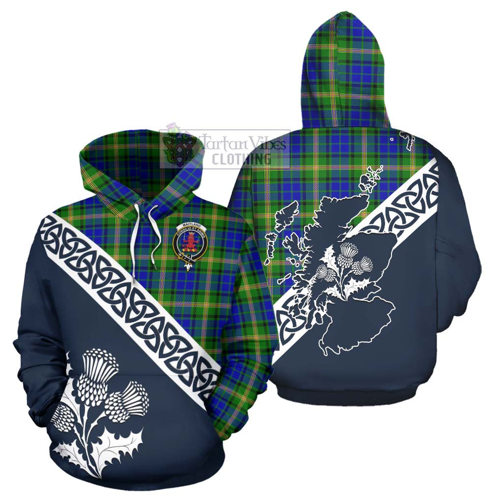 Maitland Tartan Hoodie Featuring Thistle and Scotland Map Zip Hoodie - Tartan Vibes Clothing