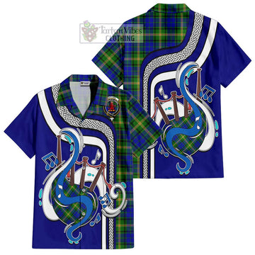 Maitland Tartan Short Sleeve Button Shirt with Epic Bagpipe Style