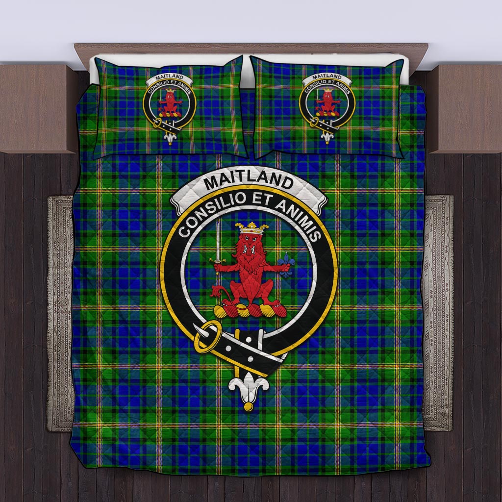 Maitland Tartan Quilt Bed Set with Family Crest Twin - Tartan Vibes Clothing