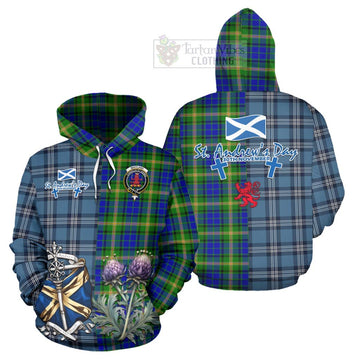 Maitland Tartan Hoodie Happy St. Andrew's Day Half Tartan Style