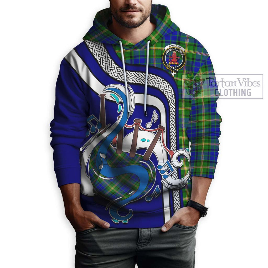 Maitland Tartan Hoodie with Epic Bagpipe Style Zip Hoodie - Tartanvibesclothing Shop