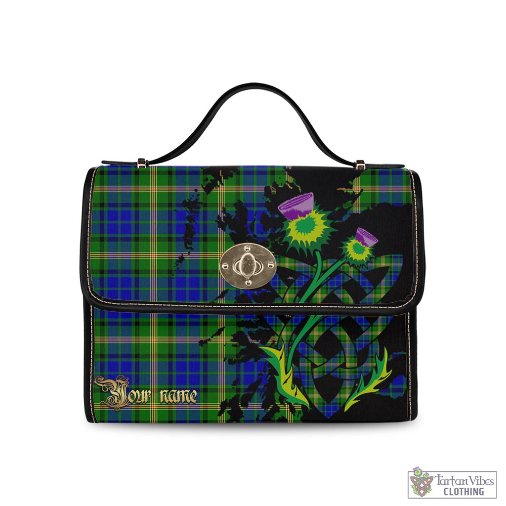 Tartan Vibes Clothing Maitland Tartan Waterproof Canvas Bag with Scotland Map and Thistle Celtic Accents