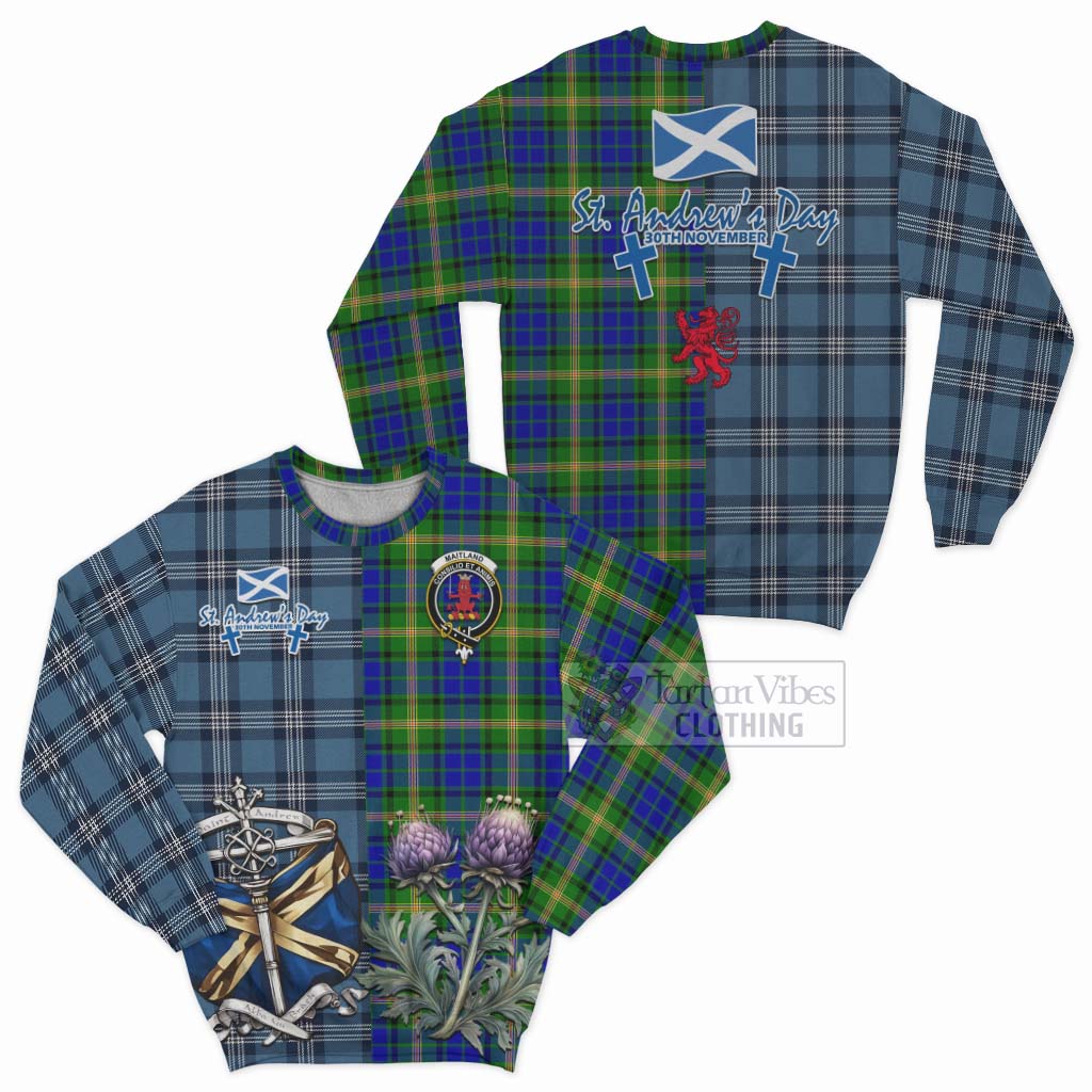 Tartan Vibes Clothing Maitland Tartan Sweatshirt Happy St. Andrew's Day Half Tartan Style