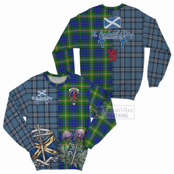 Maitland Tartan Sweatshirt Happy St. Andrew's Day Half Tartan Style