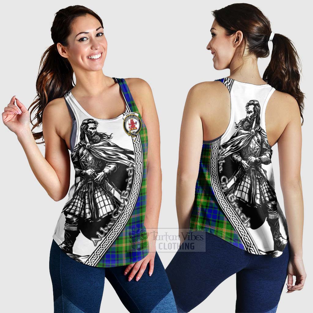 Tartan Vibes Clothing Maitland Tartan Clan Crest Women's Racerback Tanks with Highlander Warrior Celtic Style