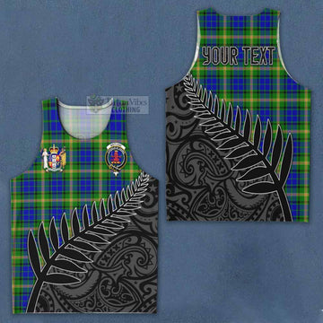 Maitland Crest Tartan Men's Tank Top with New Zealand Silver Fern Half Style