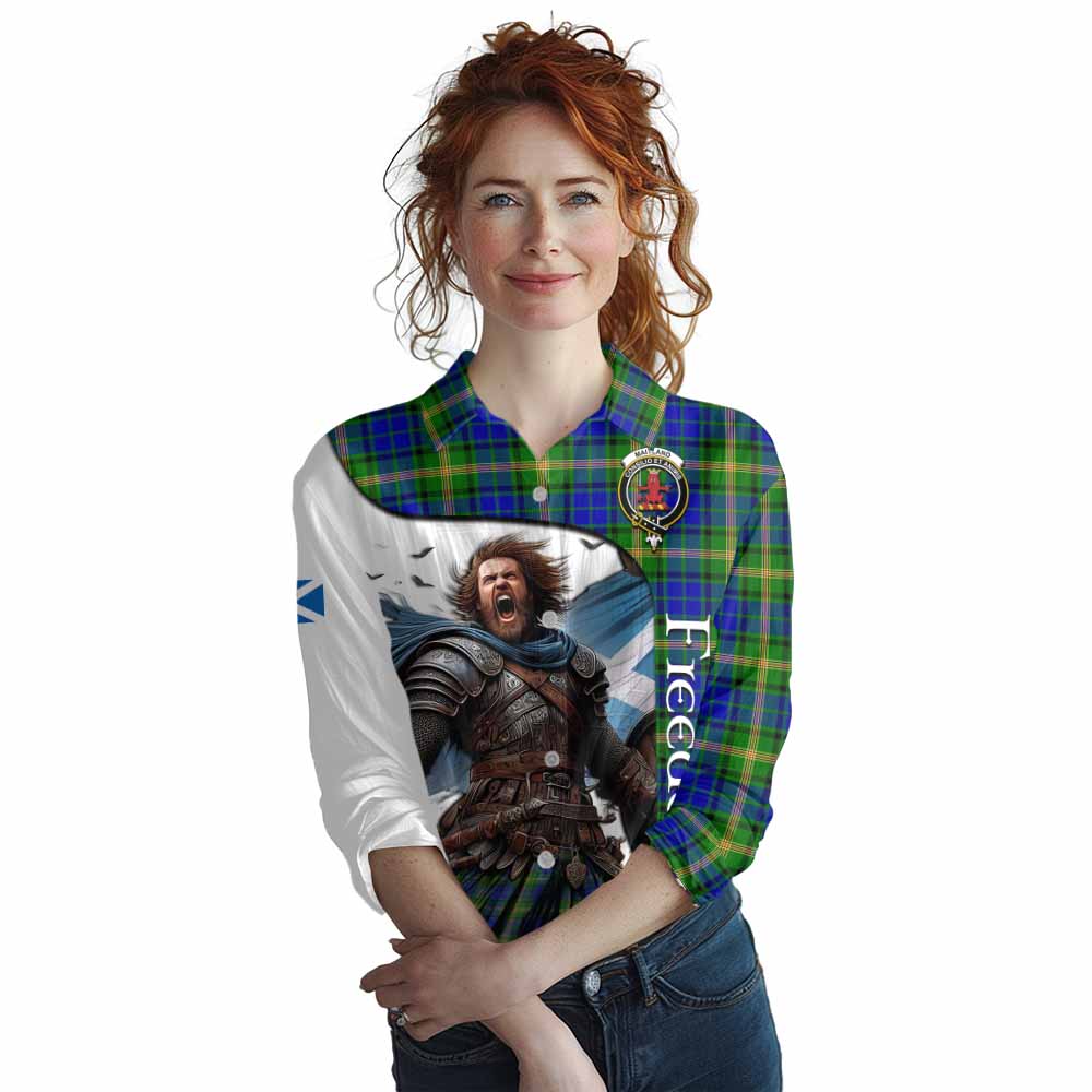 Tartan Vibes Clothing Maitland Crest Tartan Women's Casual Shirt Inspired by the Freedom of Scottish Warrior