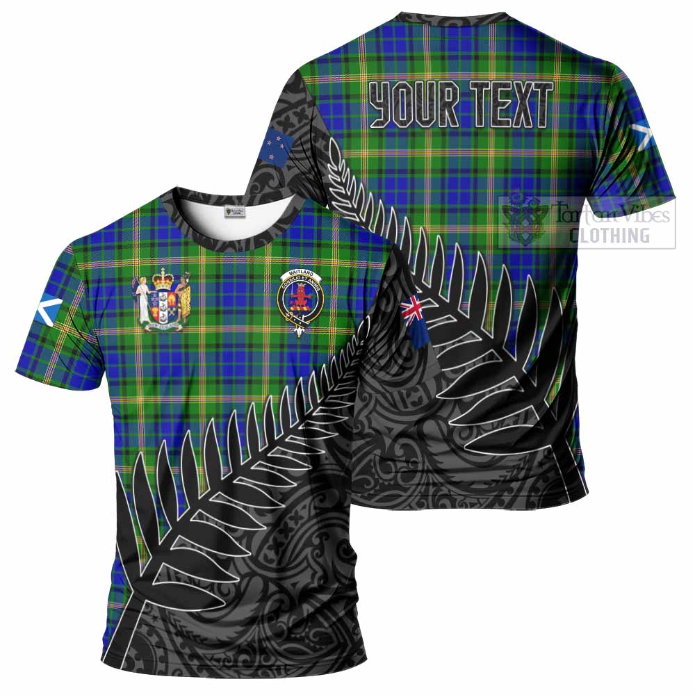 Tartan Vibes Clothing Maitland Crest Tartan T-Shirt with New Zealand Silver Fern Half Style