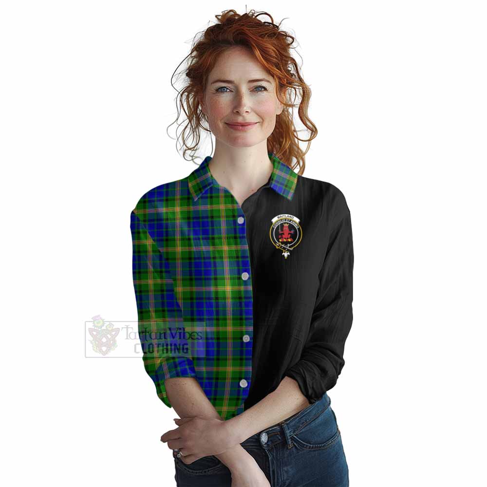 Tartan Vibes Clothing Maitland Tartan Women's Casual Shirt with Family Crest and Half Of Me Style