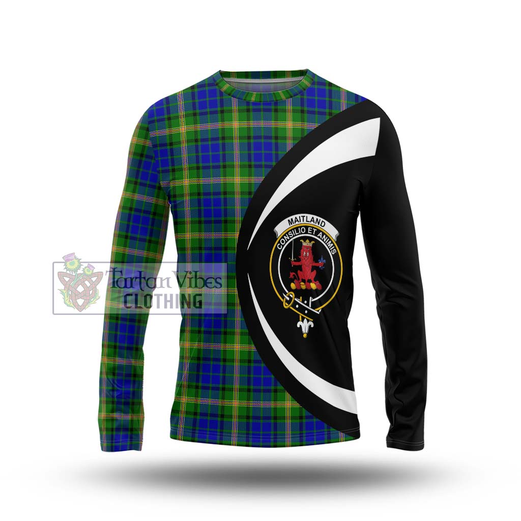 Maitland Tartan Long Sleeve T-Shirt with Family Crest Circle Style Unisex - Tartan Vibes Clothing