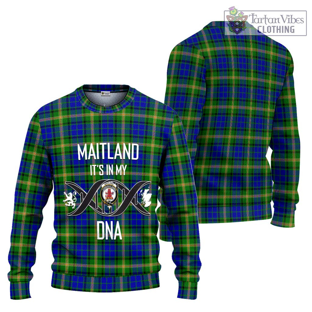 Maitland Tartan Knitted Sweater with Family Crest DNA In Me Style Unisex - Tartanvibesclothing Shop