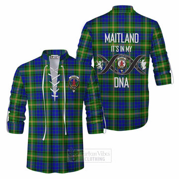 Maitland Tartan Ghillie Kilt Shirt with Family Crest DNA In Me Style