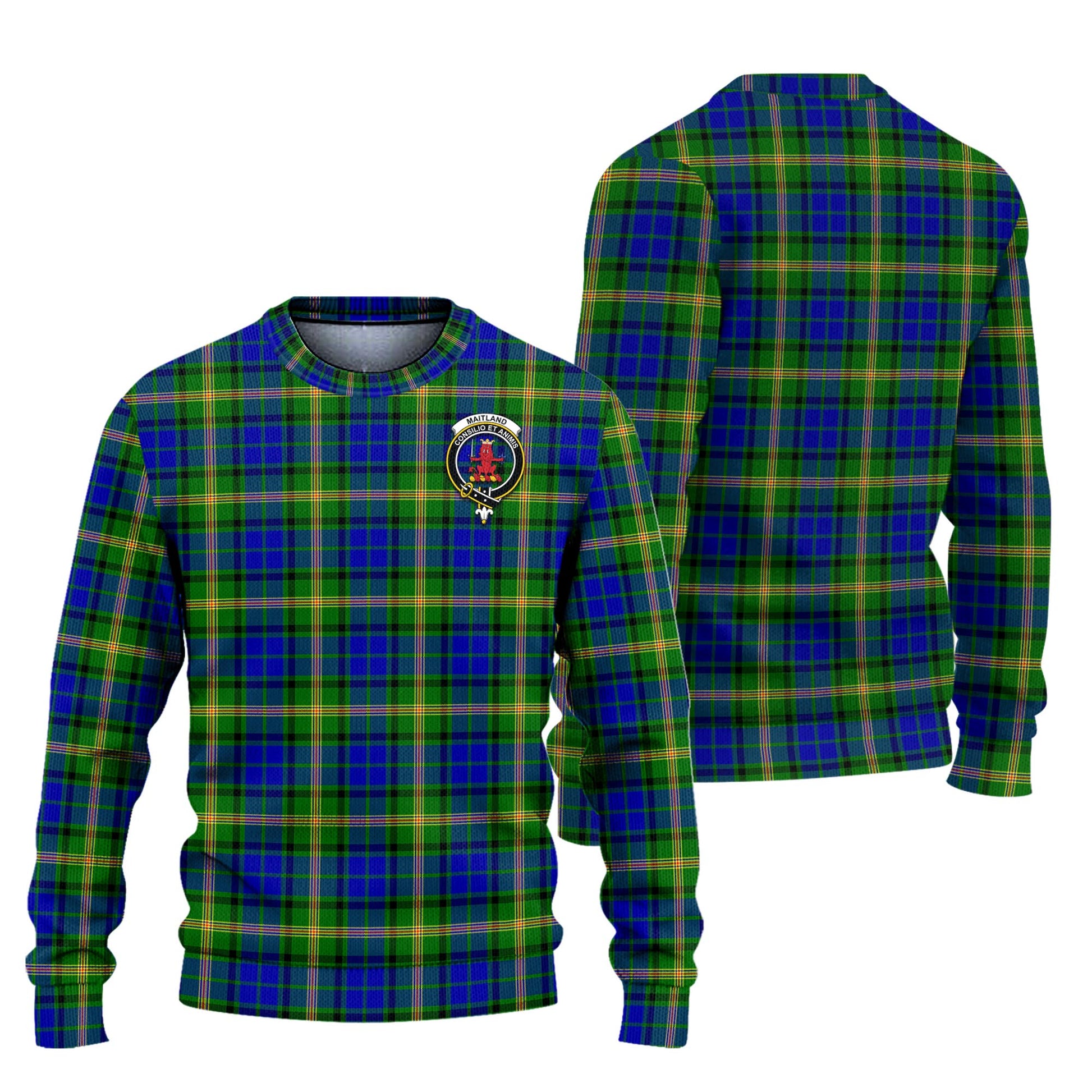 Maitland Tartan Knitted Sweater with Family Crest Unisex - Tartanvibesclothing