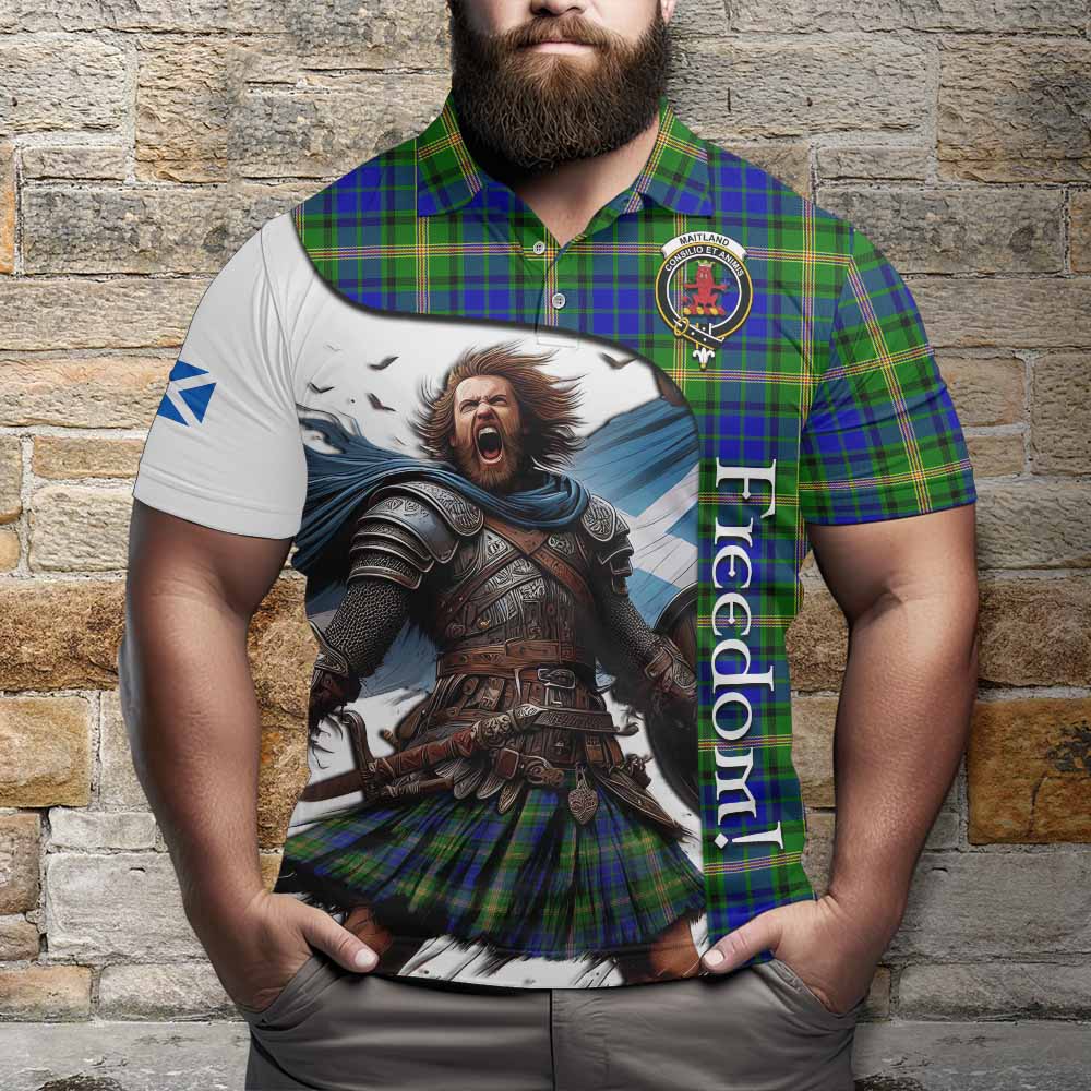 Tartan Vibes Clothing Maitland Crest Tartan Polo Shirt Inspired by the Freedom of Scottish Warrior