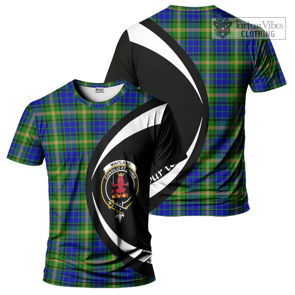 Tartan Vibes Clothing Maitland Tartan T-Shirt with Family Crest Circle Style