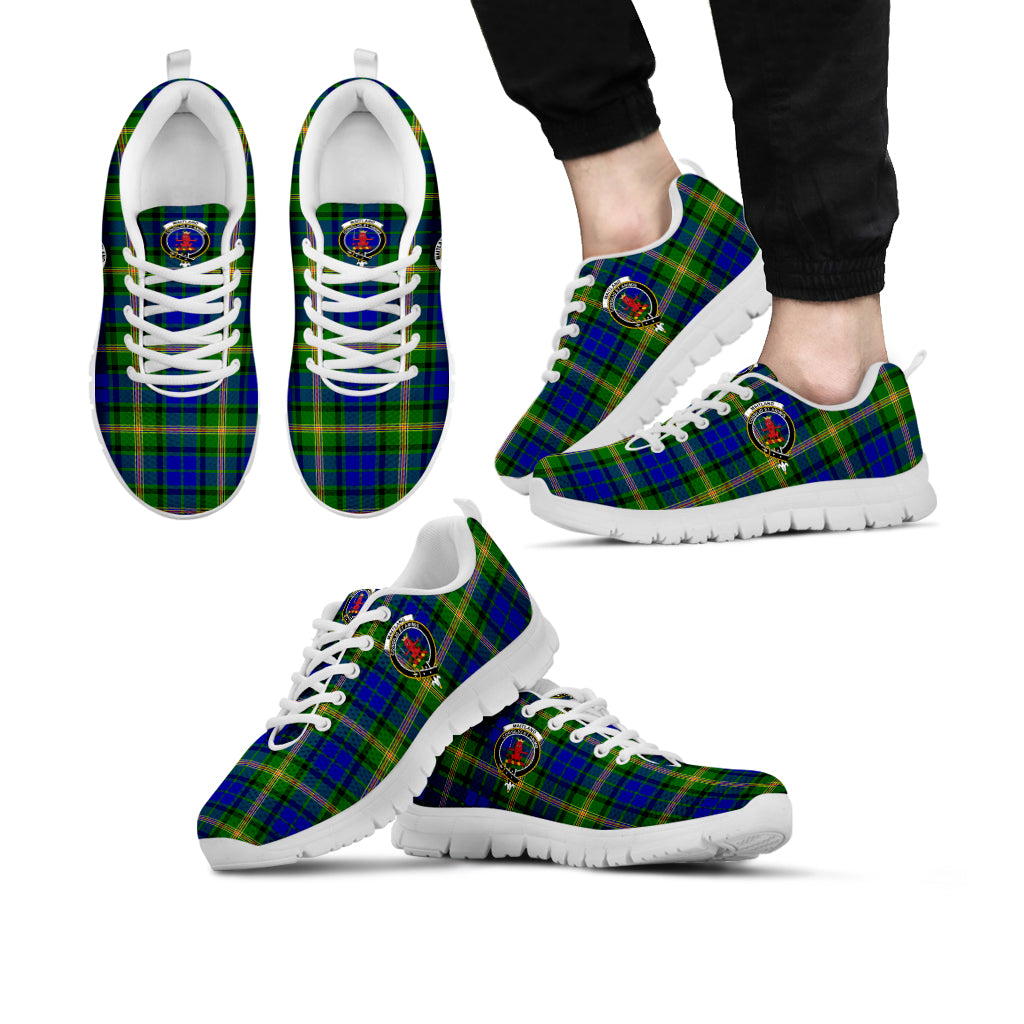 Maitland Tartan Sneakers with Family Crest Kid's Sneakers - Tartan Vibes Clothing