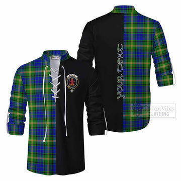 Maitland Tartan Ghillie Kilt Shirt with Family Crest and Half Of Me Style