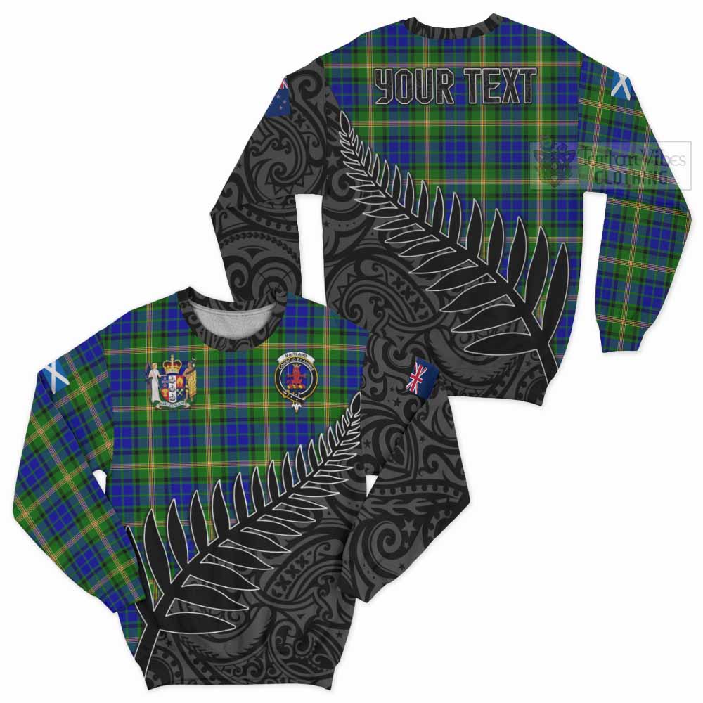 Tartan Vibes Clothing Maitland Crest Tartan Sweatshirt with New Zealand Silver Fern Half Style