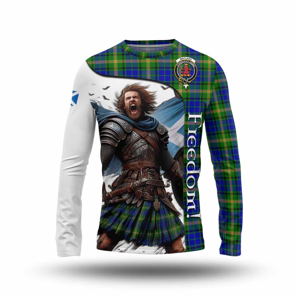 Tartan Vibes Clothing Maitland Crest Tartan Long Sleeve T-Shirt Inspired by the Freedom of Scottish Warrior