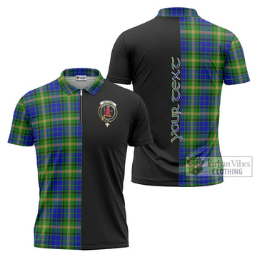 Maitland Tartan Zipper Polo Shirt with Family Crest and Half Of Me Style