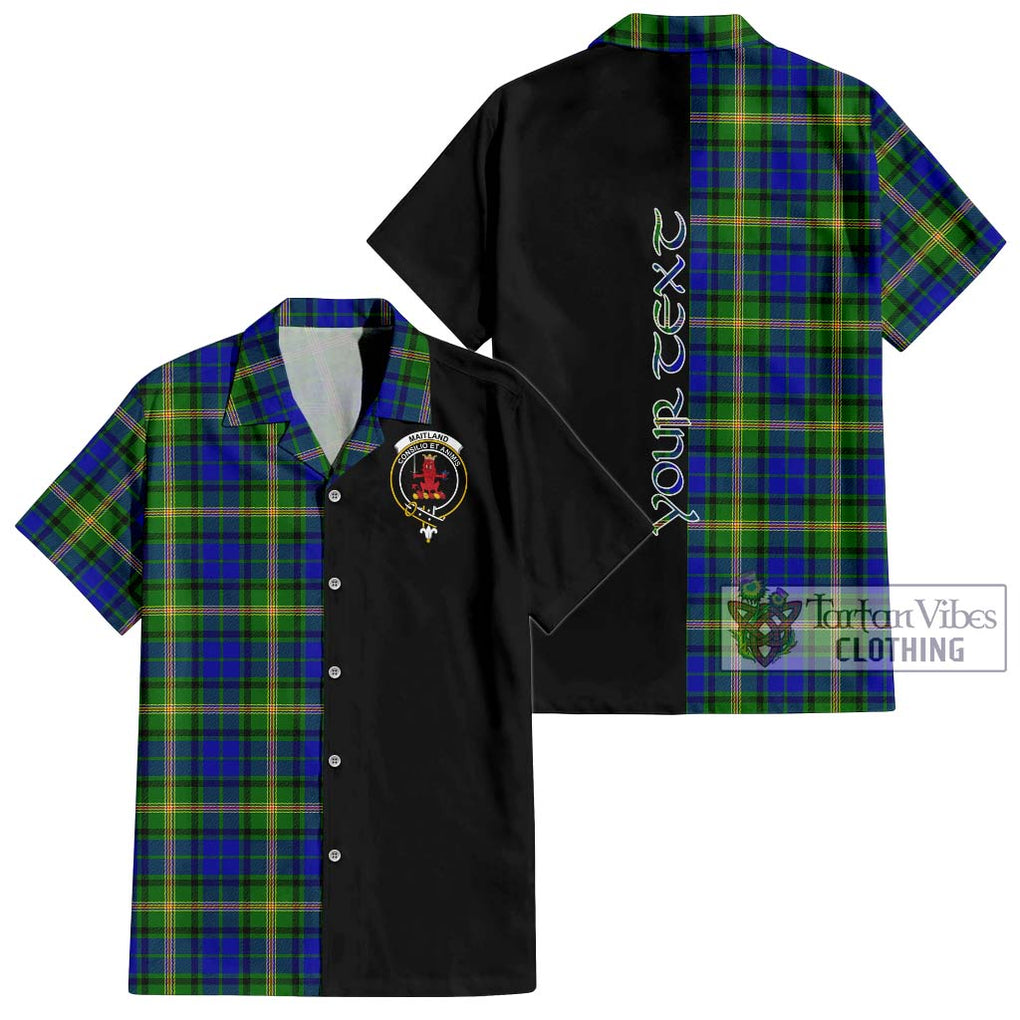 Maitland Tartan Short Sleeve Button Shirt with Family Crest and Half Of Me Style Kid - Tartanvibesclothing Shop