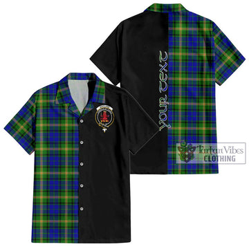 Maitland Tartan Short Sleeve Button Shirt with Family Crest and Half Of Me Style