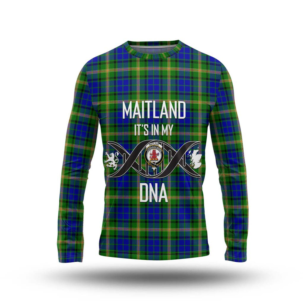 Maitland Tartan Long Sleeve T-Shirt with Family Crest DNA In Me Style Unisex - Tartanvibesclothing Shop