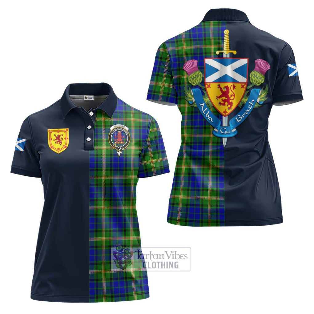 Tartan Vibes Clothing Maitland Tartan Women's Polo Shirt with Scottish Lion Royal Arm Half Style