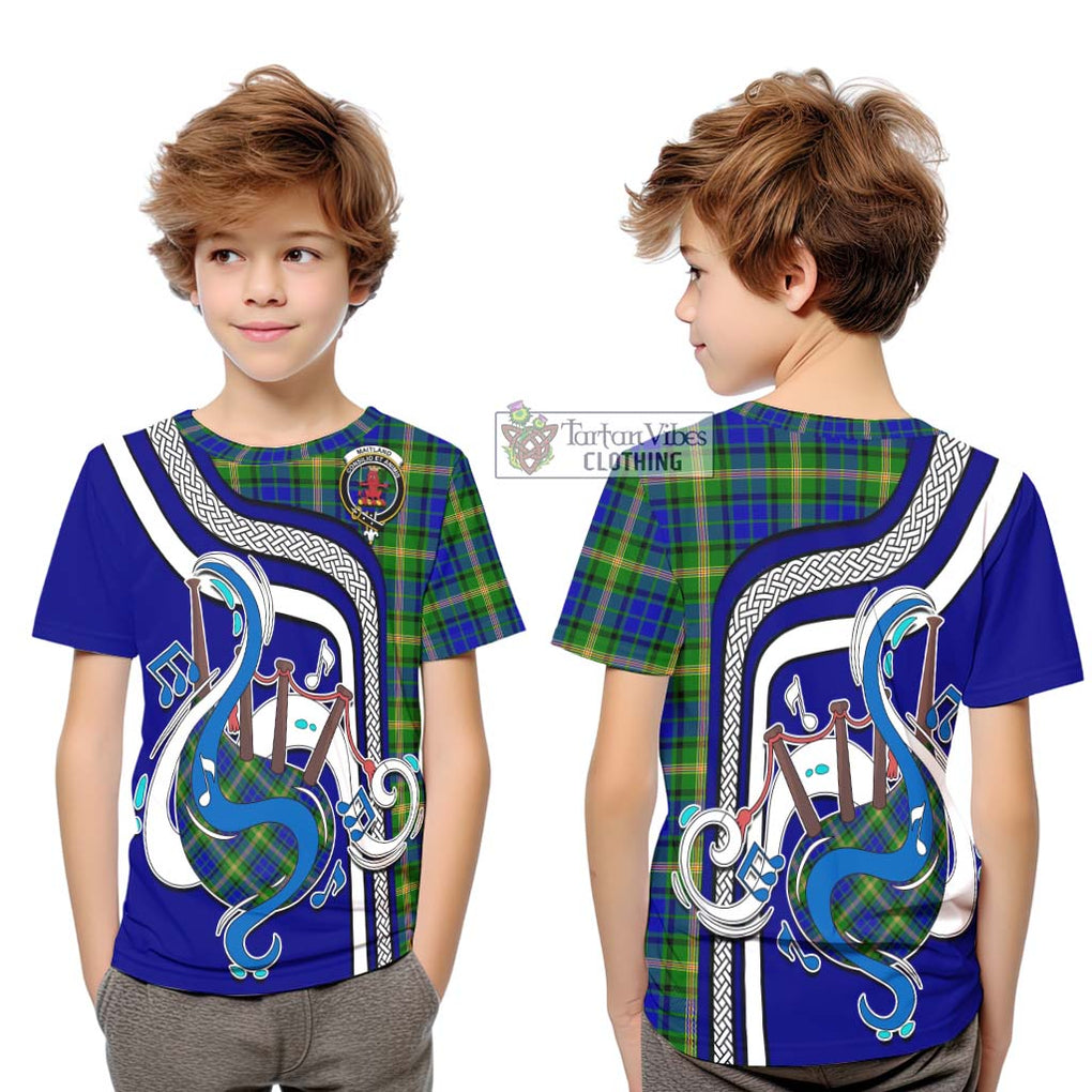 Tartan Vibes Clothing Maitland Tartan Kid T-Shirt with Epic Bagpipe Style