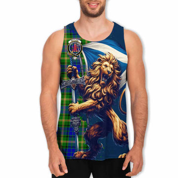 Maitland Tartan Family Crest Men's Tank Top with Scottish Majestic Lion