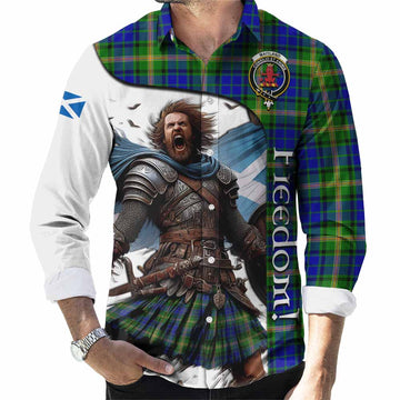 Maitland Crest Tartan Long Sleeve Button Shirt Inspired by the Freedom of Scottish Warrior