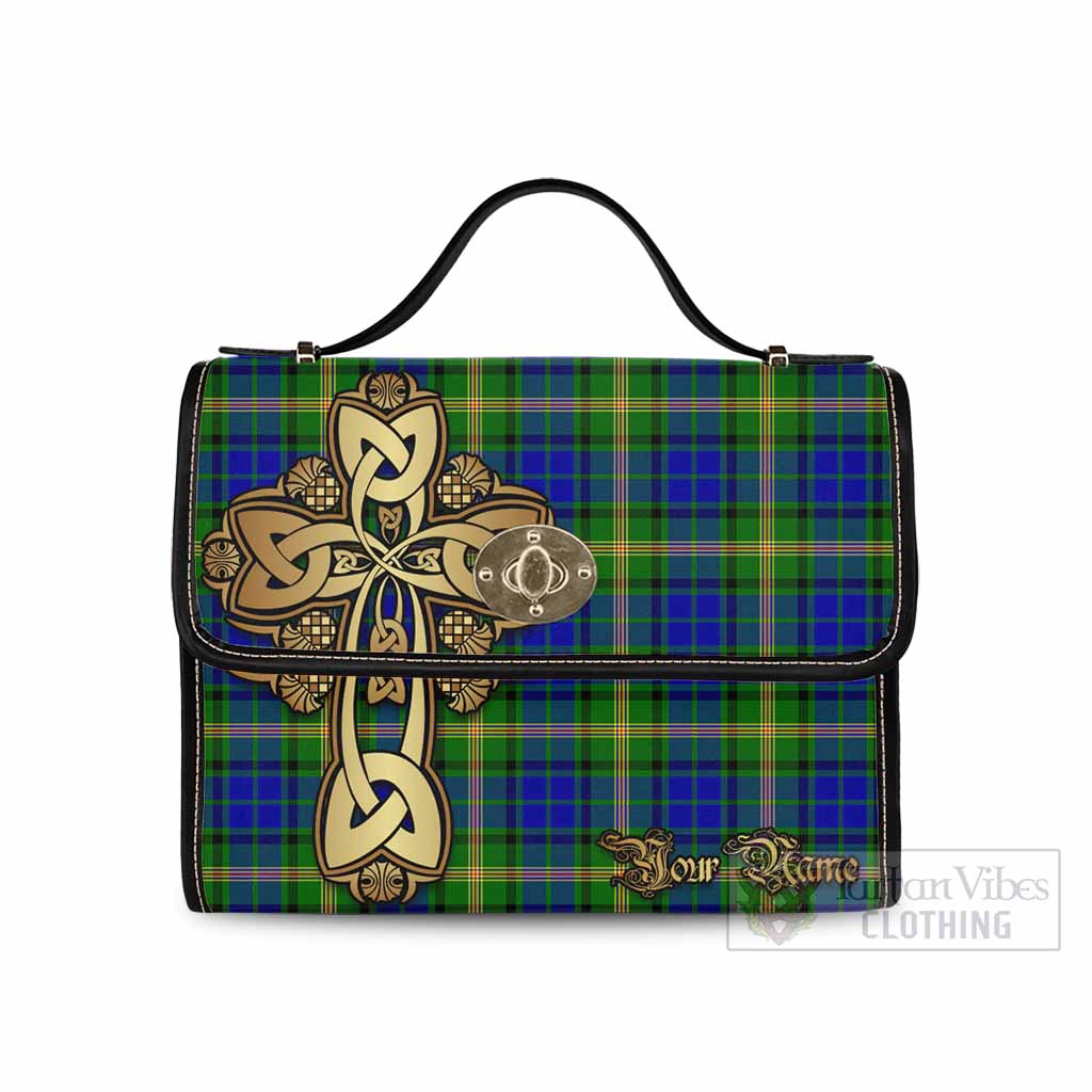 Tartan Vibes Clothing Maitland Tartan Waterproof Canvas Bag Golden Thistle Celtic Cross Style